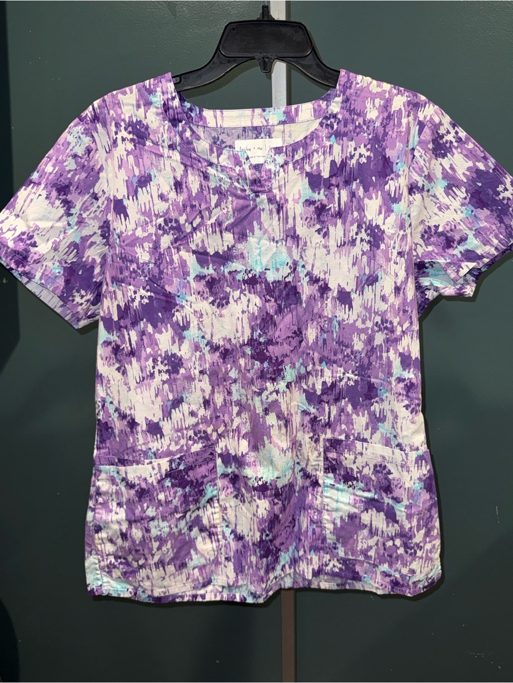 Vibrant Purple Abstract Print Tunic Top - Picture 1 of 3
